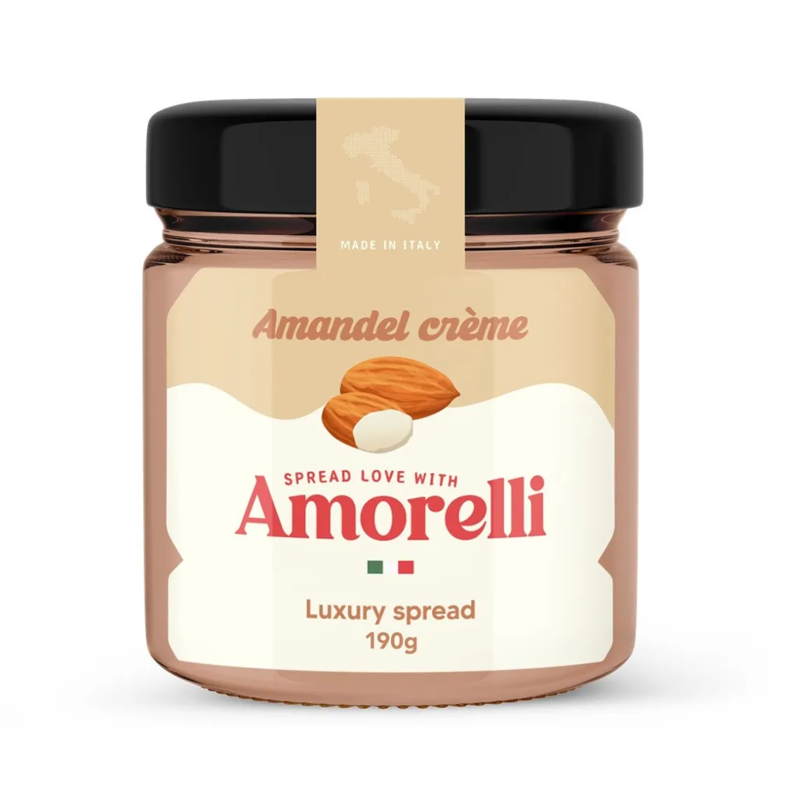Amorelli Amandel Spread 190g* Chocolade Vullingen|Bonbonvullingen
