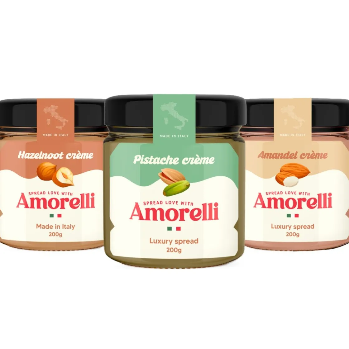 Amorelli Amandel Spread 190g* Chocolade Vullingen|Bonbonvullingen