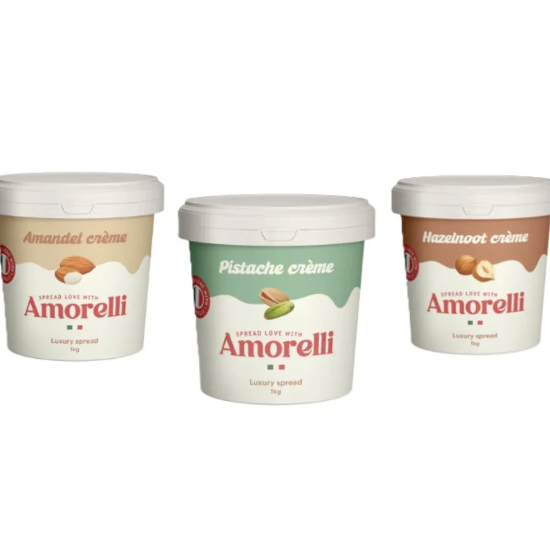 Amorelli Hazelnoot Spread 1kg* Chocolade Vullingen|Bonbonvullingen