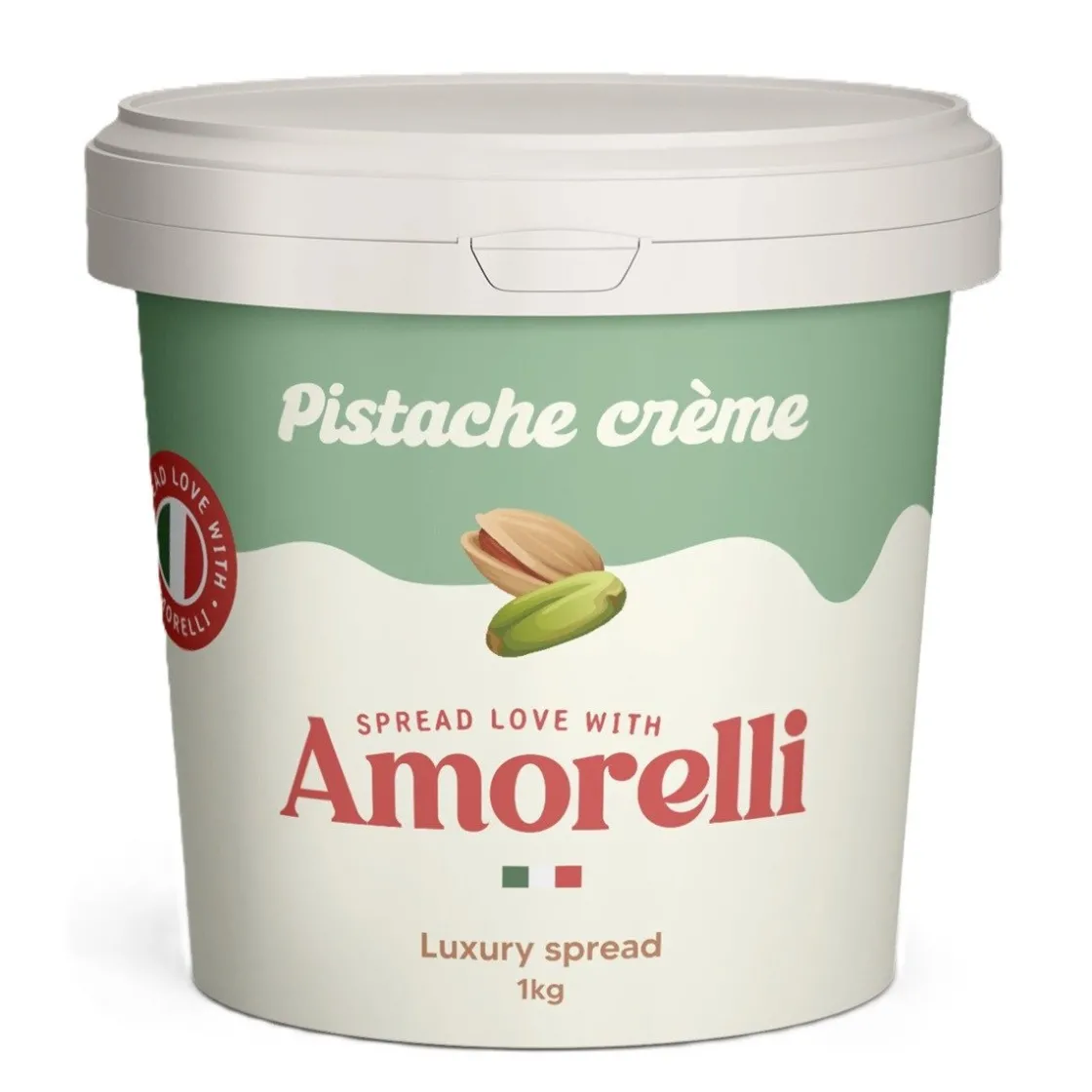 Amorelli Pistache Spread 1kg* Chocolade Vullingen|Bonbonvullingen