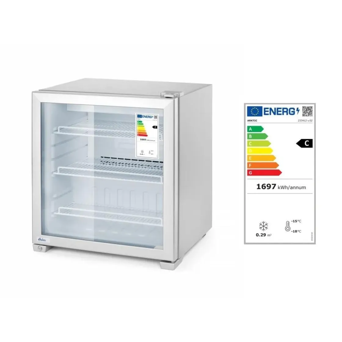 Hendi Arktic Opzet vriesvitrine 90 L* Toonbankdisplays