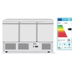 Hendi Arktic Pizzawerkbank met 3 deuren en koelvitrine 380+40L* Keukenapparatuur
