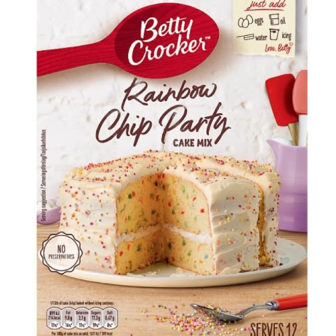 Betty Crocker Rainbow Chip Cake Mix 425g* Banketmixen|Bekijk Alle Mixen