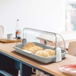 Biesse Vitrine Klein Grijs 30x21x14cm* Voorraadpotten En Bewaardozen