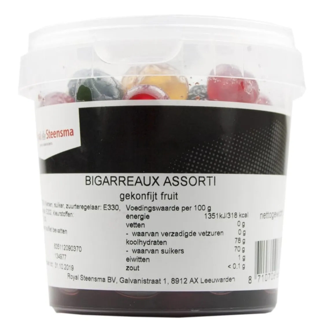 Royal Steensma Bigarreaux Assorti 18-20mm 475gr.* Gekonfijt Fruit En Bigarreaux