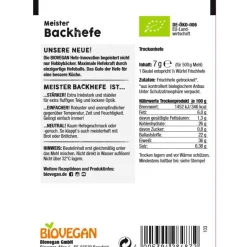 BioVegan Meesterbakkersgist Biologisch 3x7g* Hulpstoffen