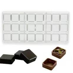 Chocolate World Bonbonvorm Vierkante Schelp (24x) 27x12mm*** Bonbonvormen