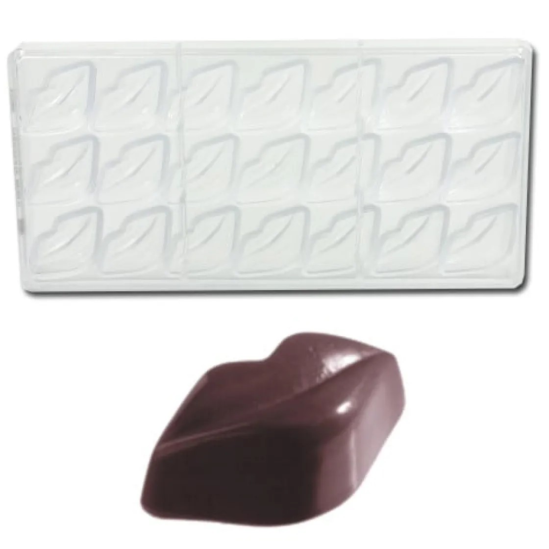 Chocolate World Bonbonvorm Lippen (21x) 49x26x17 mm* Bonbonvormen