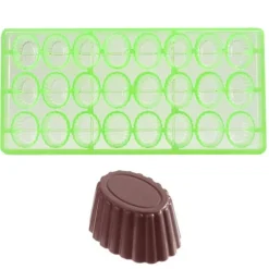 Chocolate World Bonbonvorm GL Cuvette Ovaal (24x) 35x26mm*** Bonbonvormen