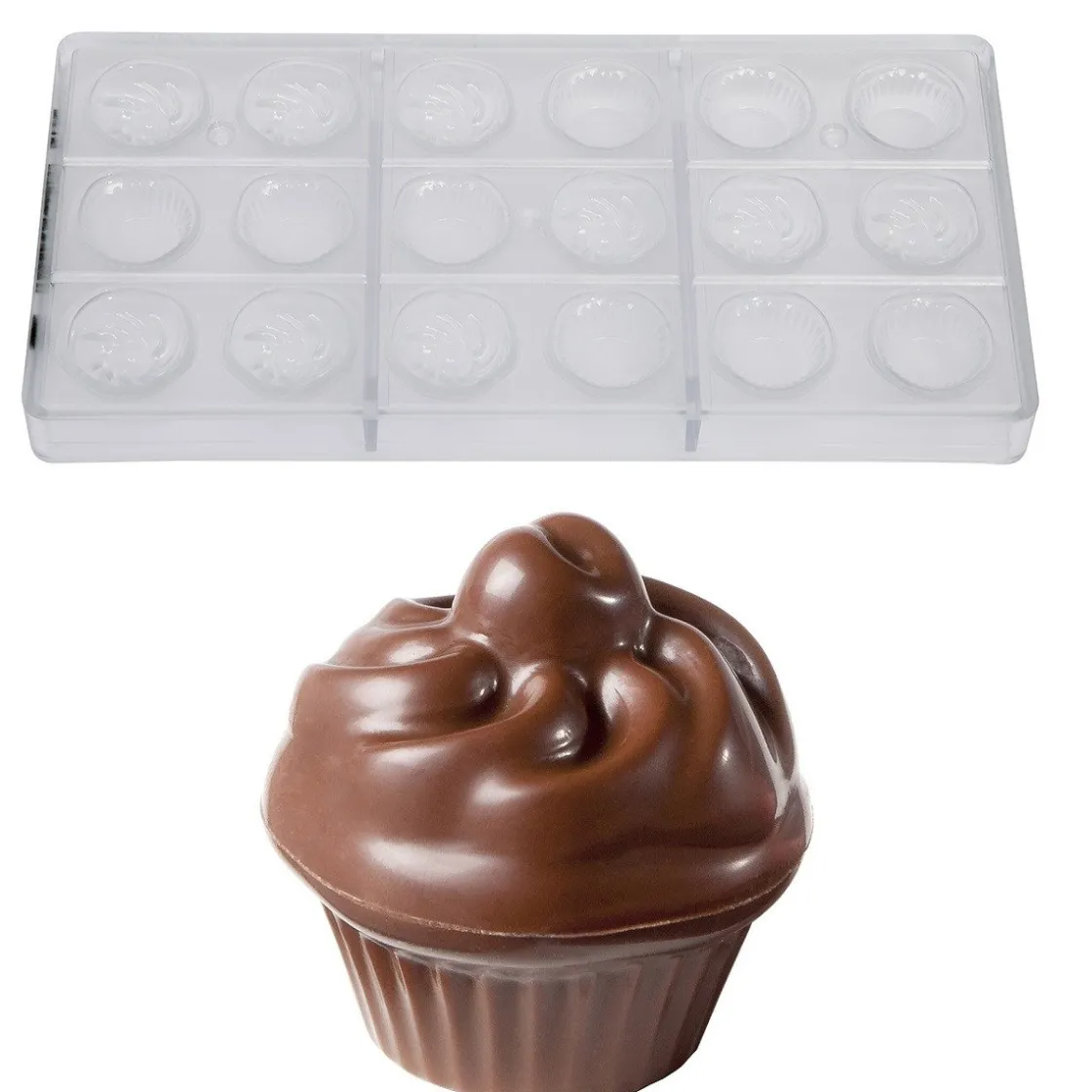 Chocolate World Bonbonvorm Cupcake (9) 32x18mm* Bonbonvormen