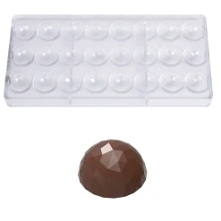 Chocolate World Bonbonvorm Halve Bol Facet (24x) Ø30x15mm* Bonbonvormen