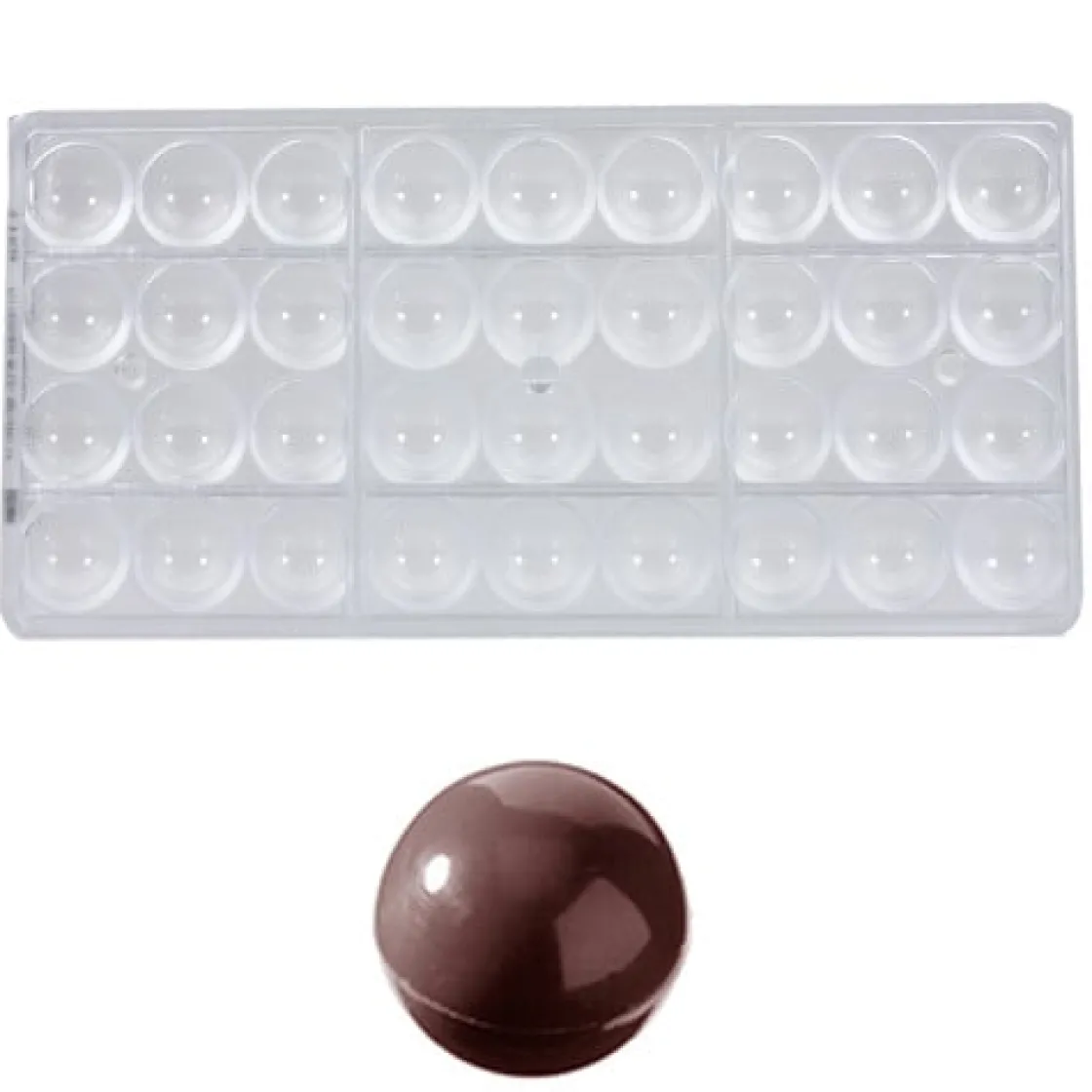 Chocolate World Bonbonvorm Bol (36x) Ø25mm* Bonbonvormen