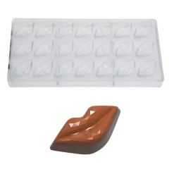 Chocolate World Bonbonvorm Lippen Facet (21x) 42x21x15mm* Bonbonvormen
