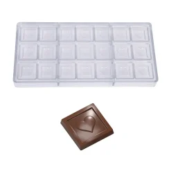 Chocolate World Bonbonvorm Hart Caraque (21x) 32x5mm* Bonbonvormen