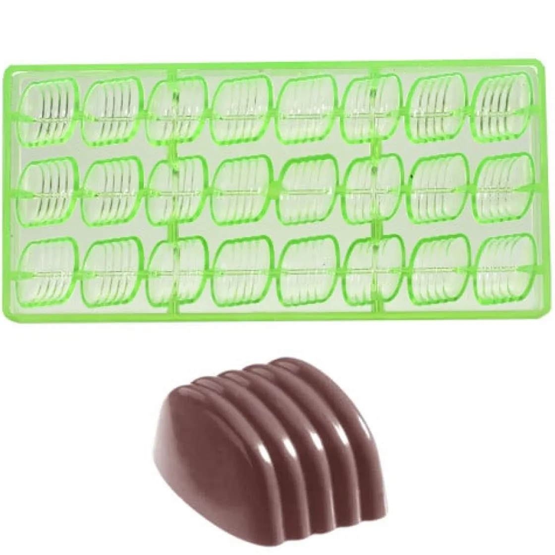 Chocolate World Bonbonvorm GL Boog (24x) 30x27x19mm*** Bonbonvormen