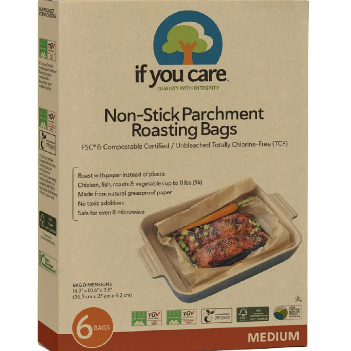 If You Care Braadzak Ongebleekt Papier 36,5x27x9,2cm 6st.* Bakhulpmiddelen