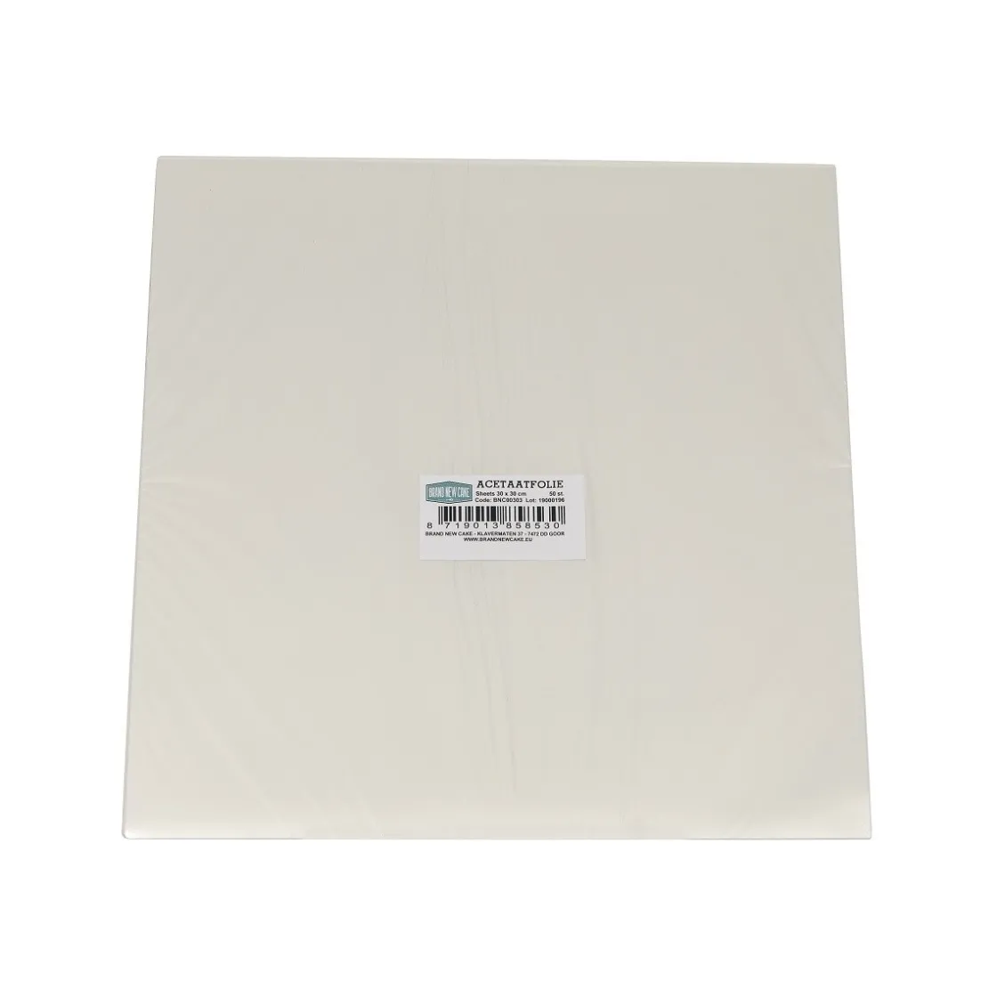 BrandNewCake Acetaatfolie sheets 30x30cm 50 stuks* Foliën|Banket En Dessertvormen