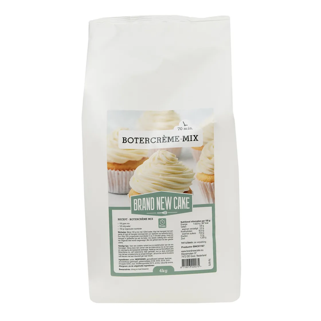 BrandNewCake Botercrème mix 4kg* Botercrème En Icing Poeders