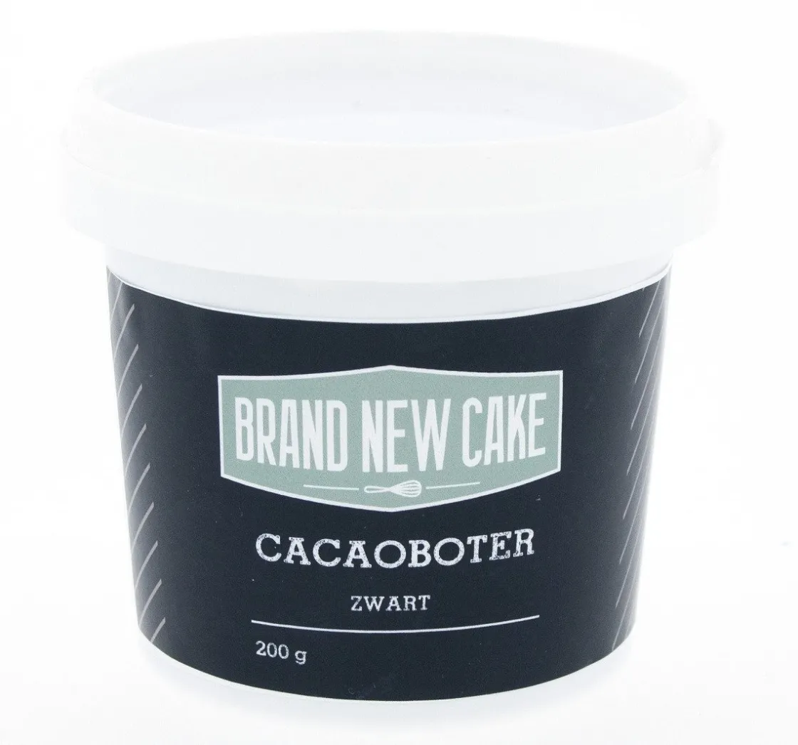 BrandNewCake Cacaoboter gekleurd Zwart 200g* Chocolade Kleurstoffen|Chocolade Kleurstoffen