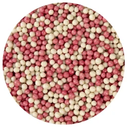 BrandNewCake Chocolade Crispy Parels Roze/Wit 190g* Chocolade Decoraties|Ijsdips