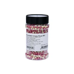 BrandNewCake Chocolade Crispy Parels Roze/Wit 190g* Chocolade Decoraties|Ijsdips