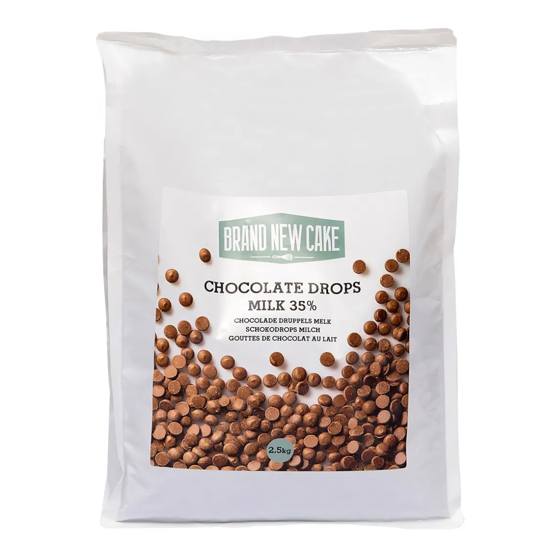 BrandNewCake Chocolade Druppels Melk (35%) 2,5kg* Chocolade|Chocolade Druppels