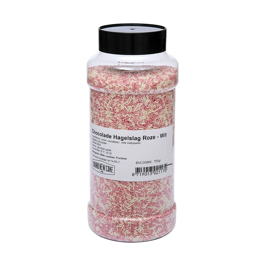 BrandNewCake Chocolade Hagelslag Roze/Wit 700g* Chocolade Decoraties|Ijsdips