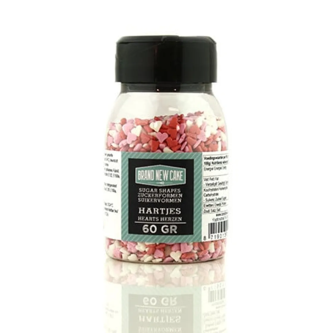 BrandNewCake Confetti Hartjes mix 60gr.* Ijsdips|Eetbare Strooisels