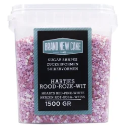 BrandNewCake Confetti Hartjes mix 1500gr.* Ijsdips|Eetbare Strooisels