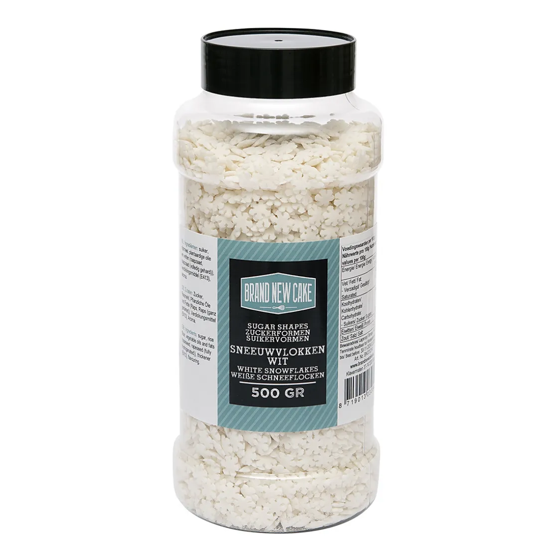 BrandNewCake Confetti Sneeuwvlokken Wit 500gr.* Eetbare Strooisels