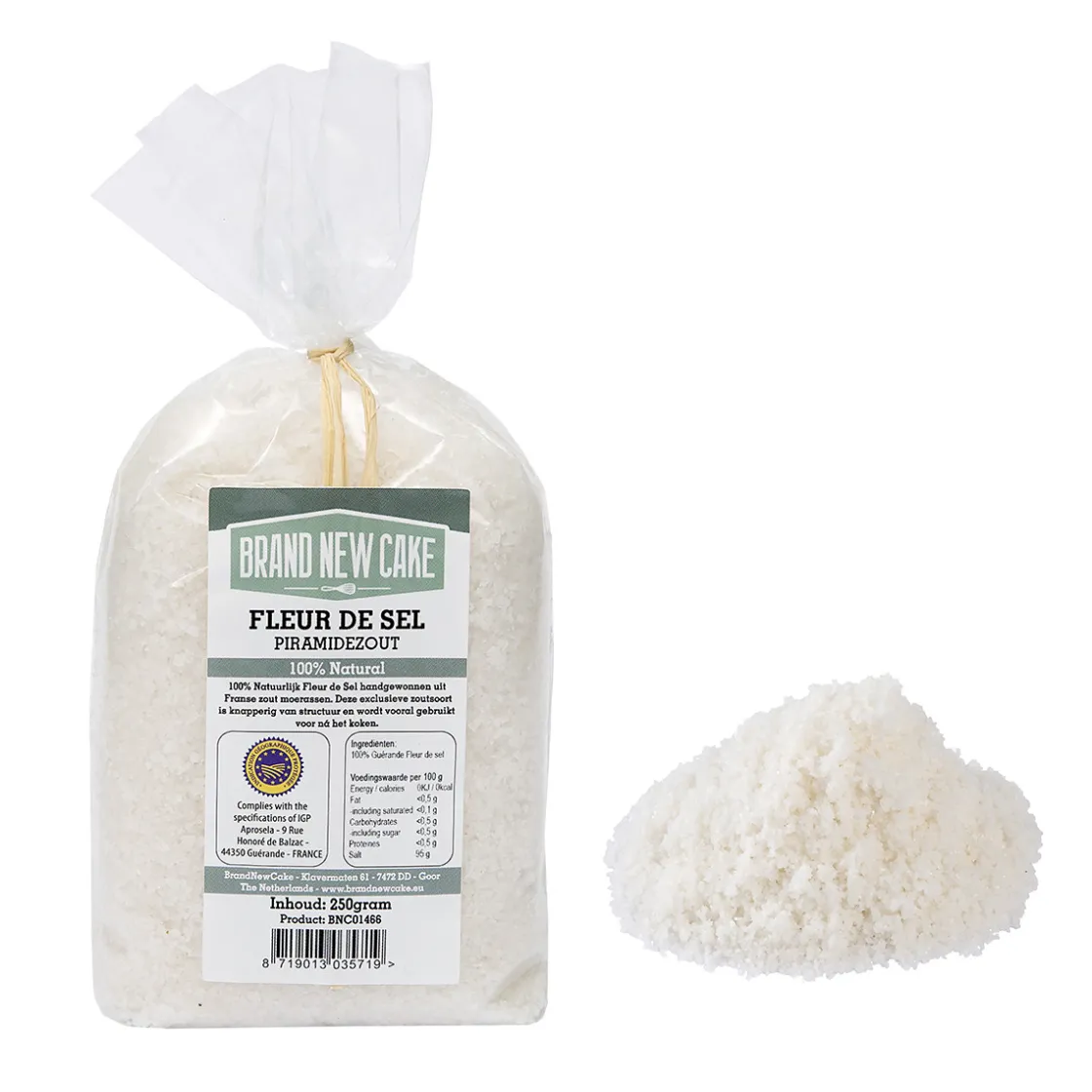 BrandNewCake Fleur de Sel (piramidezout) 250gr*** Suiker En Zout