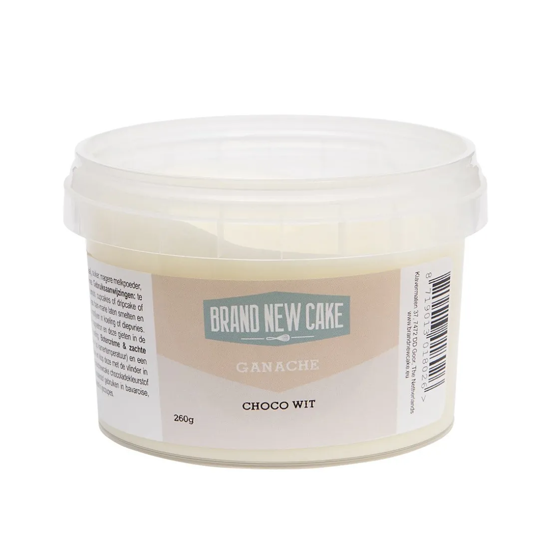 BrandNewCake Ganache Choco Wit 260g* Chocolade Vullingen|Toppings