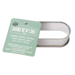 BrandNewCake Kanoring met Kraalrand 9x3,5x3cm* Dessertringen|Ovale Bakvormen