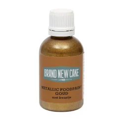 BrandNewCake Metallic Food Paint Goud met Kwastje 60g* Foodpaint