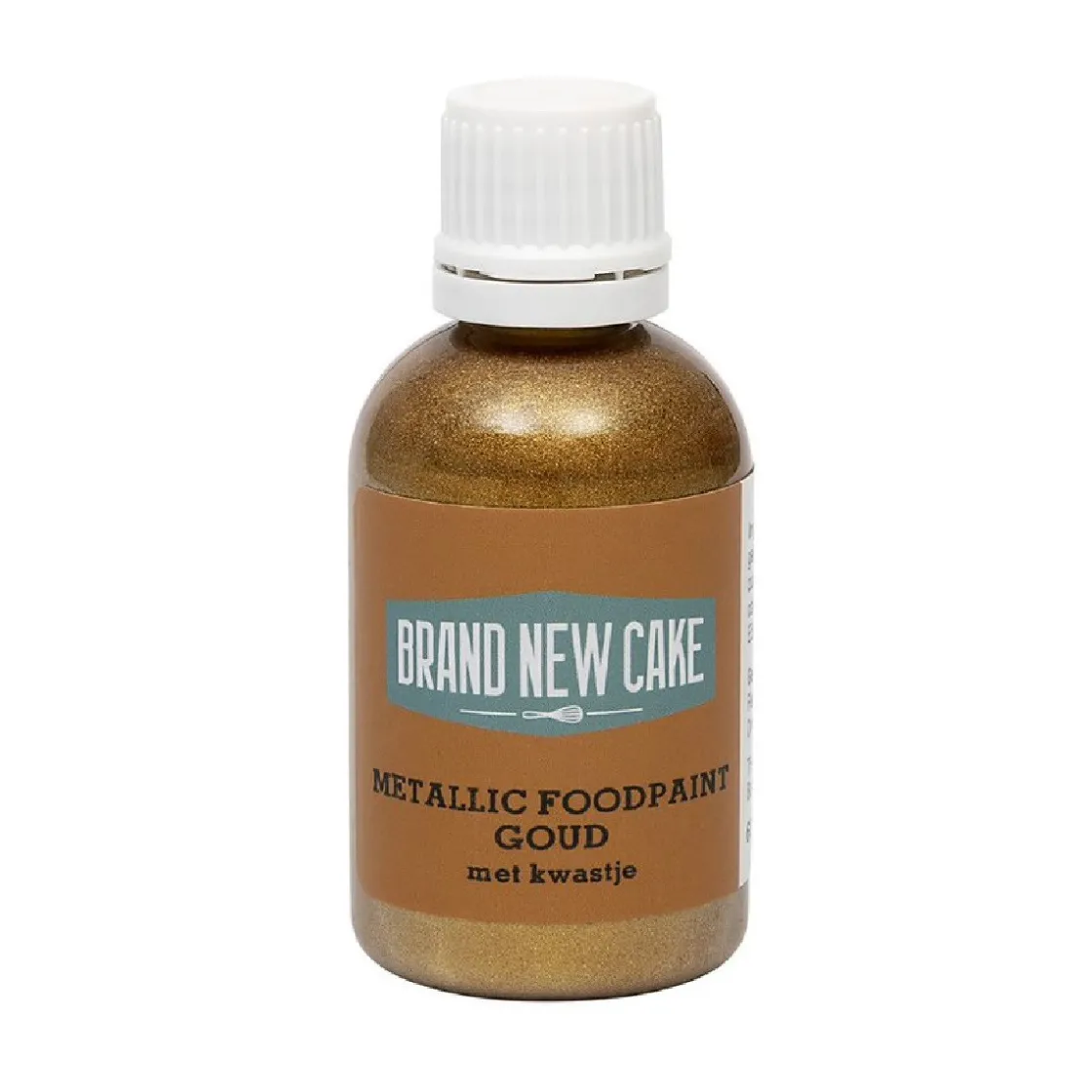 BrandNewCake Metallic Food Paint Goud met Kwastje 60g* Foodpaint