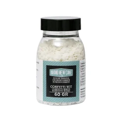 BrandNewCake Mini Confetti Rondjes Wit 4mm 60gr.* Ijsdips|Eetbare Strooisels