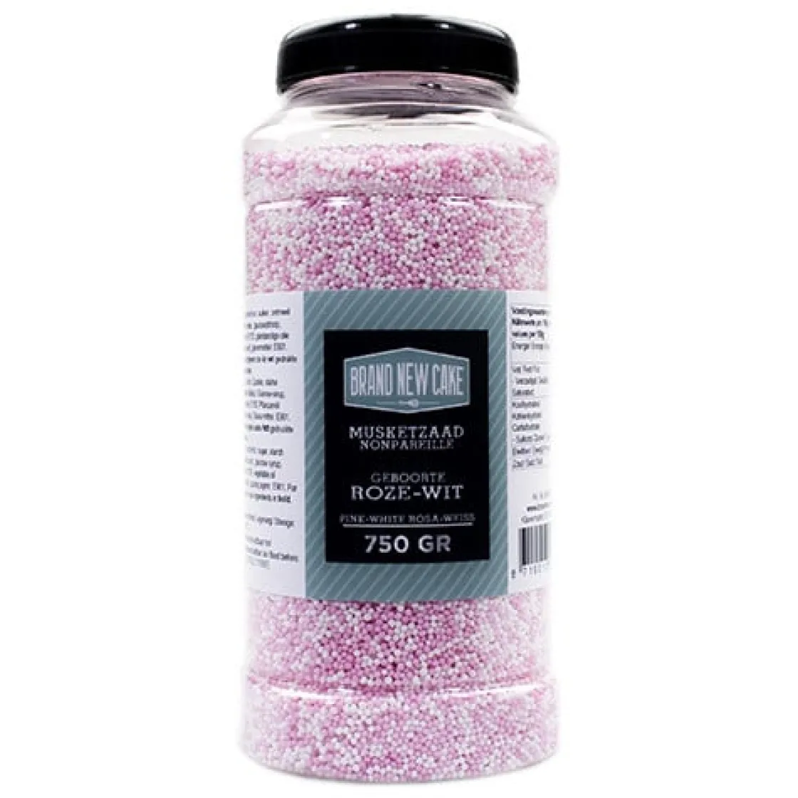BrandNewCake Musketzaad Geboorte Roze-Wit 750gr.* Ijsdips|Eetbare Strooisels