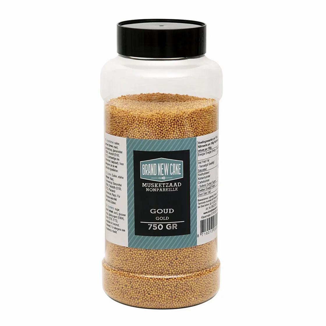 BrandNewCake Musketzaad Goud 750gr.* Ijsdips|Eetbare Strooisels