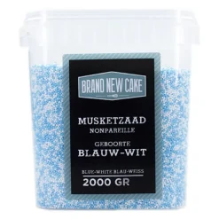 BrandNewCake Musketzaad Geboorte Blauw-Wit 2000gr.* Ijsdips|Eetbare Strooisels