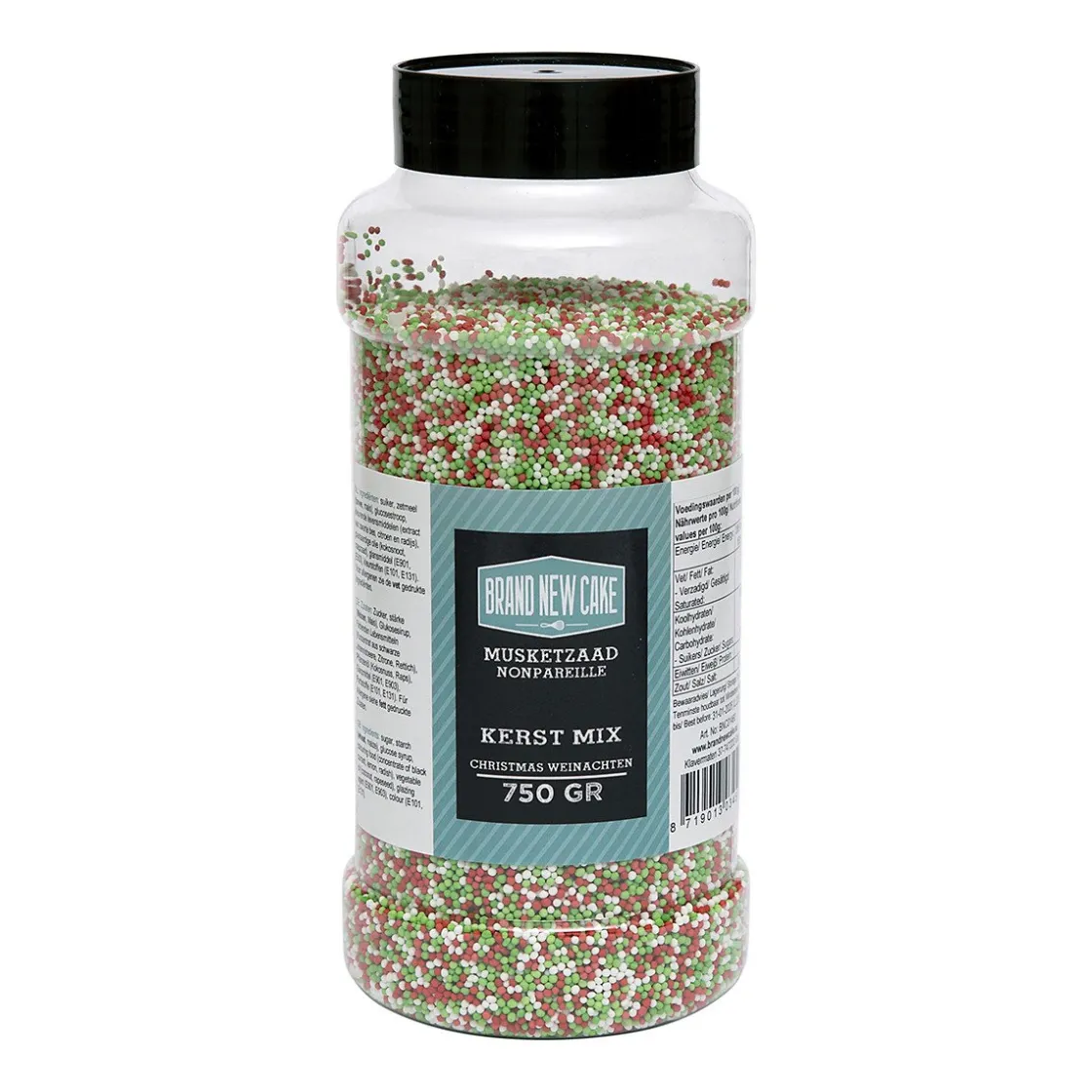 BrandNewCake Musketzaad Kerst Mix 750gr.* Ijsdips|Eetbare Strooisels