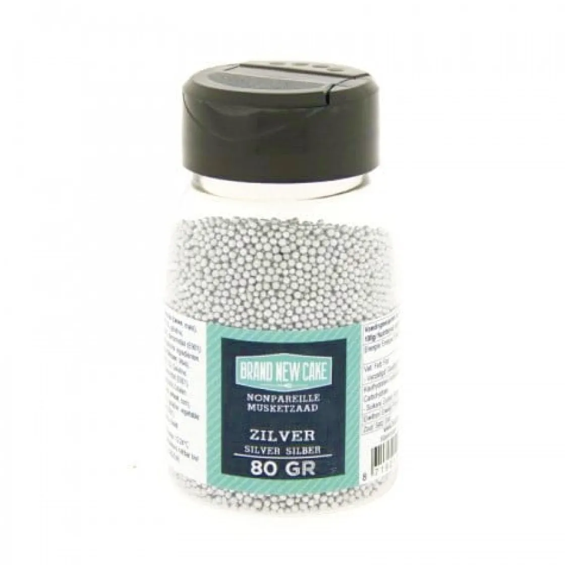 BrandNewCake Musketzaad Zilver 80gr.* Ijsdips|Eetbare Strooisels