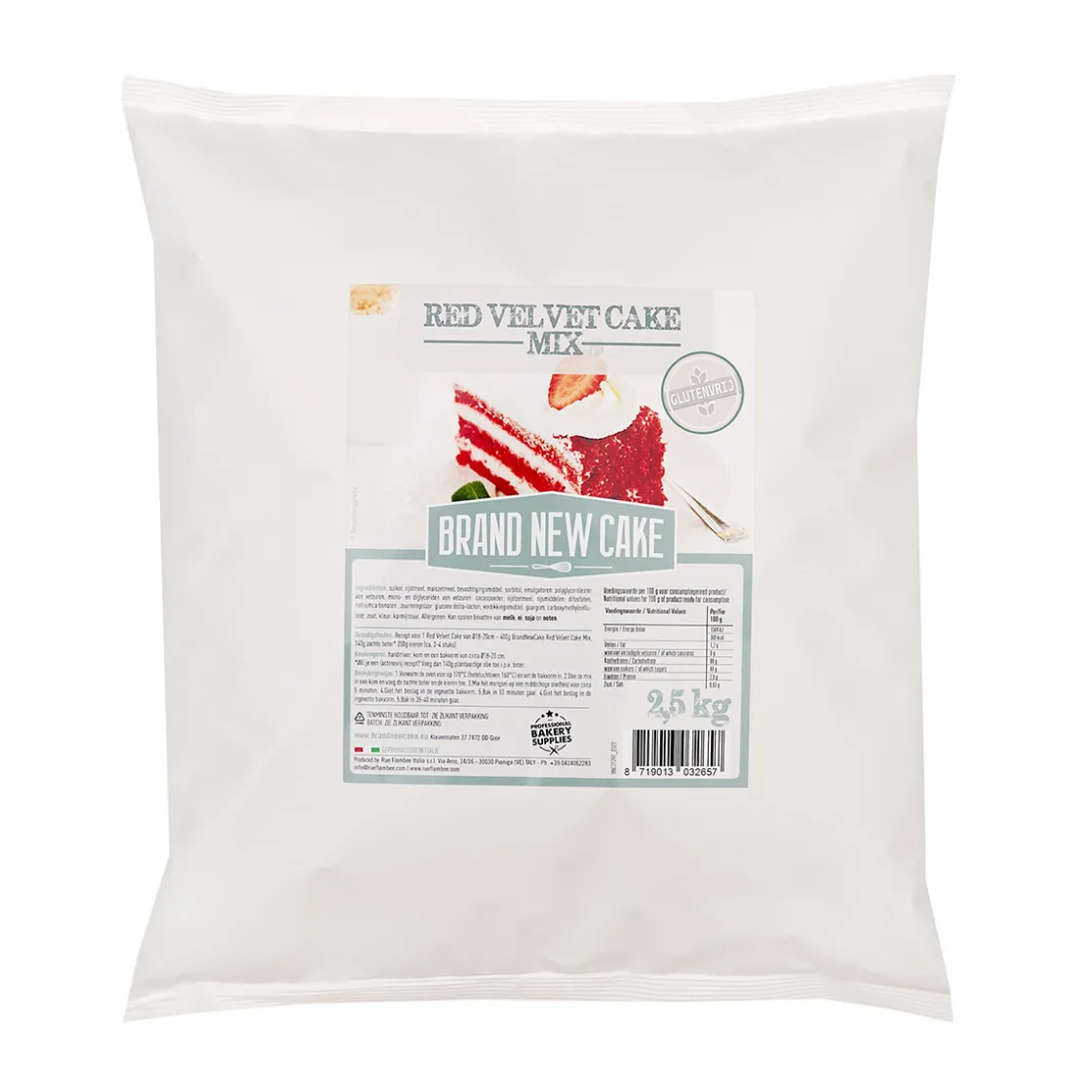 BrandNewCake Red Velvet Cake-mix 2,5kg. Glutenvrij* Banketmixen|Bekijk Alle Mixen