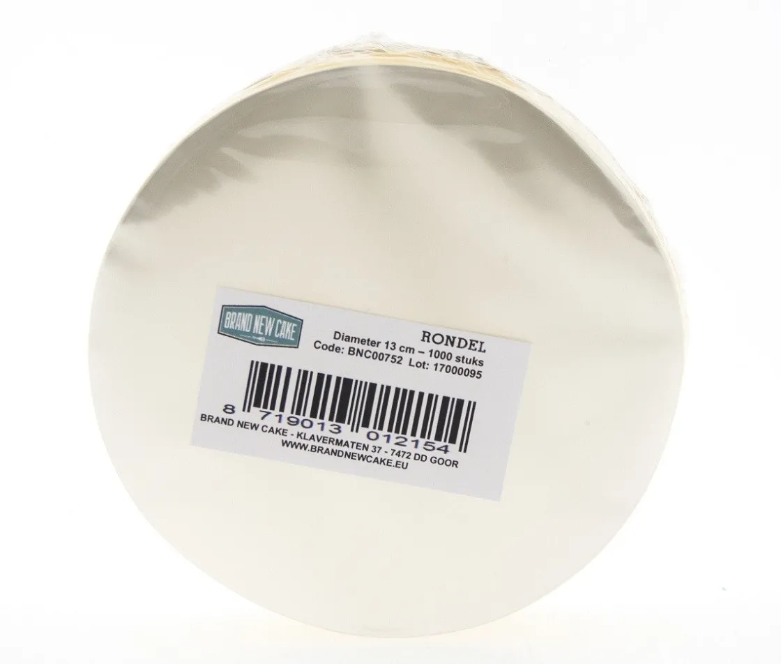 BrandNewCake Rondel Ø13cm 1000 stuks* Taartkartons En Randen