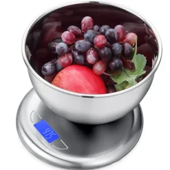 BrandNewCake RVS Keukenweegschaal met kom 5kg / 1g* Meten En Wegen|Weegschalen