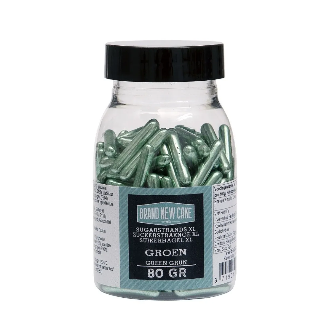 BrandNewCake Sugar Rods Metallic Groen 80gr.* Ijsdips|Eetbare Strooisels