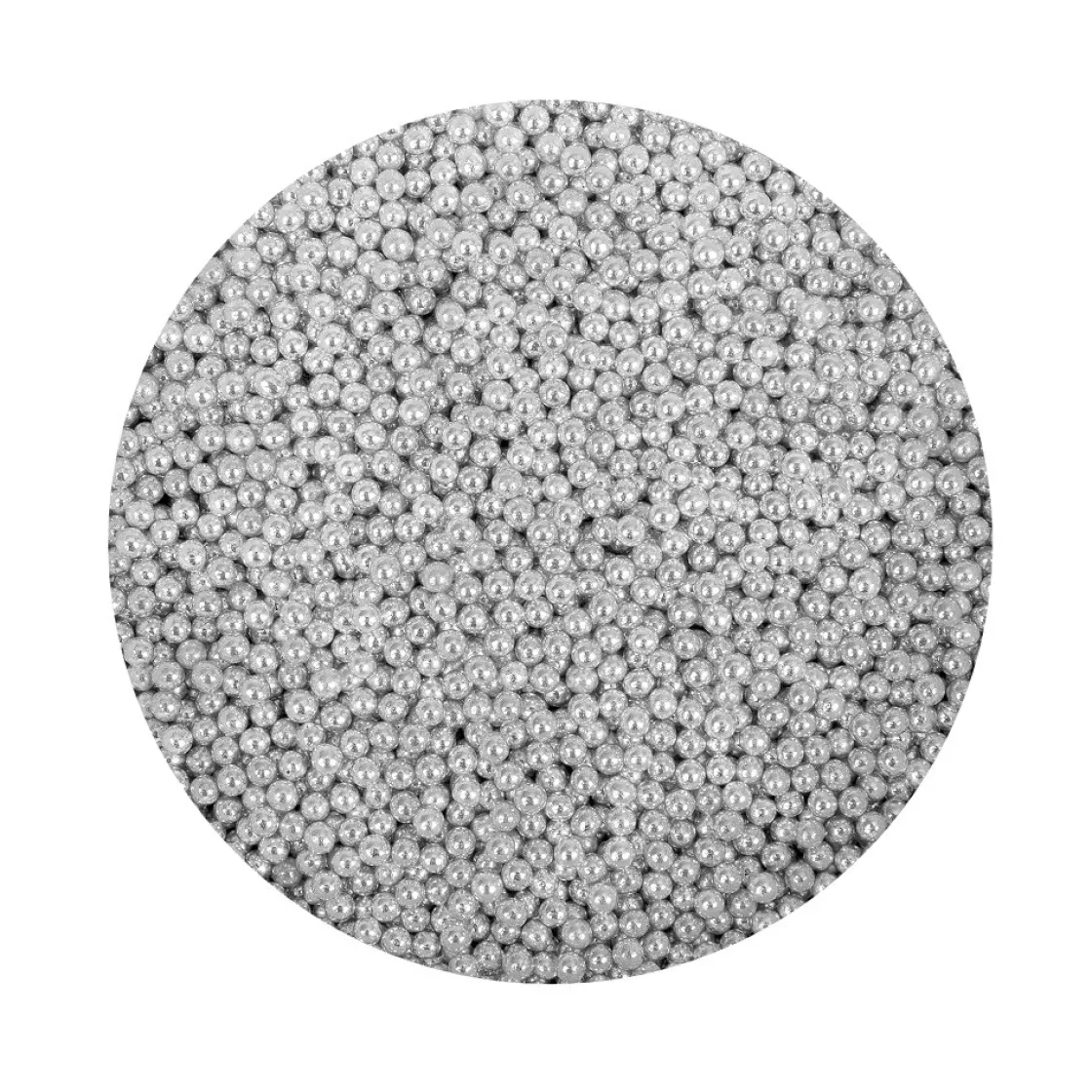 BrandNewCake Suikerparels Metallic Zilver 4mm 750gr.* Eetbare Strooisels