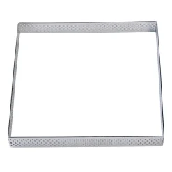 BrandNewCake Taartring RVS Vierkant Geperforeerd 17,5x2cm* Dessertringen|Vierkante Bakvormen