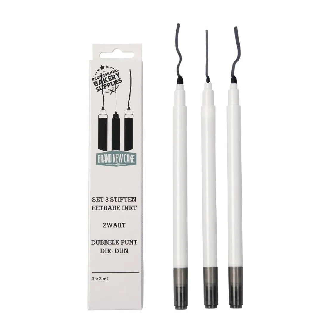 BrandNewCake Zwarte Stiften eetbare inkt set/3* Eetbaar Schrijven