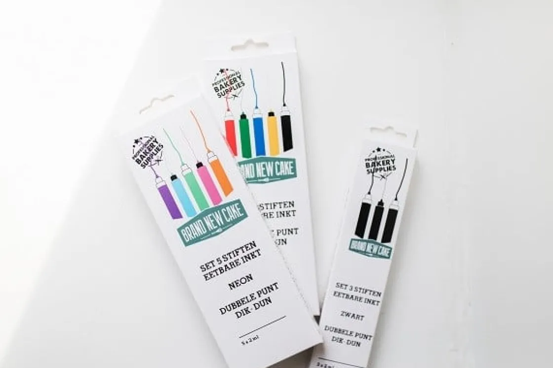 BrandNewCake Zwarte Stiften eetbare inkt set/3* Eetbaar Schrijven