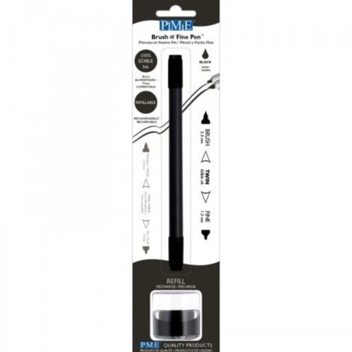 PME Brush and Fine pen navulbaar - zwart* Eetbaar Schrijven